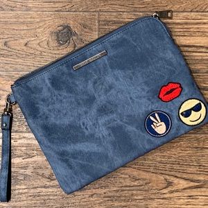 Steve Madden Denim Wristlet with Patches
